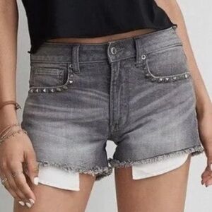 American Eagle Vintage Hi-Rise Festival Grey with Studded Detail Size 0